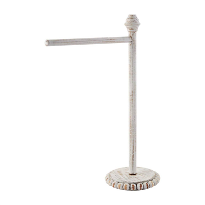 Mudpie Beaded Towel Holder In White