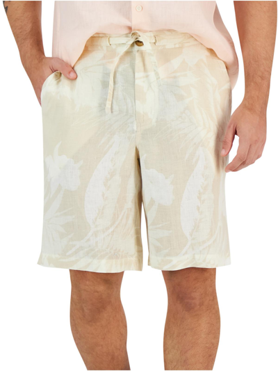 Club Room Mens Linen Floral Casual Shorts In Beige