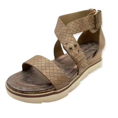 Pierre Dumas Lisle Wedges In Taupe Tan In Multi