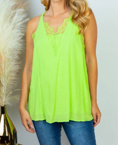 White Birch See Me Tank In Lime In Green
