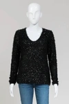 Nuage Sequin Knit Sweater In Black/silver In Black