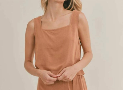 Sadie & Sage Out West Top In Tan In Multi