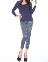 Rhonda Shear Ahh Comfort Legging In Grey/black Zebra In Multi