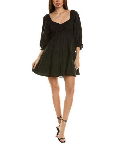 Saltwater Luxe Linen Mini Dress In Black