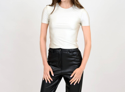 Rd Style Metallic Short Sleeve Tee In Pearl In Beige