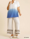 Umgee Dip Dyed Button Down Plus Shirt In Multi