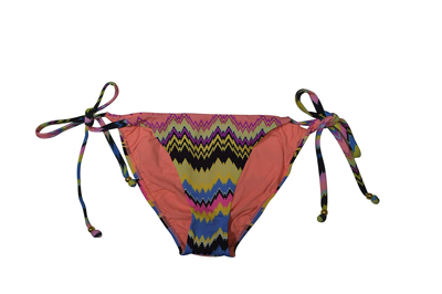 Pq Swim Women Zig Zag Print Hips Tie Strap Triangle Bikini Bottom Swimsuit In Multicolor