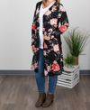 MICHELLE MAE COLBIE CARDIGAN IN BLACK AND PINK FLORAL