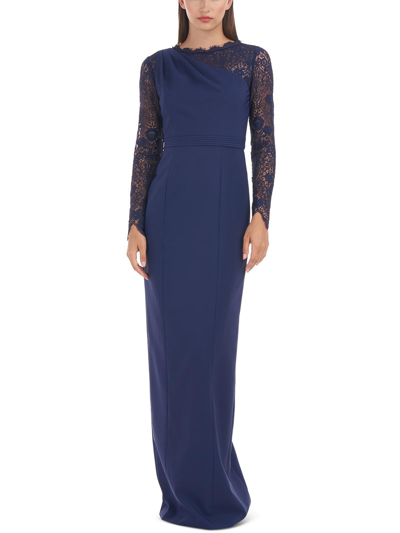 Js Collections Womens Asymmetric Long Evening Dress In Blue