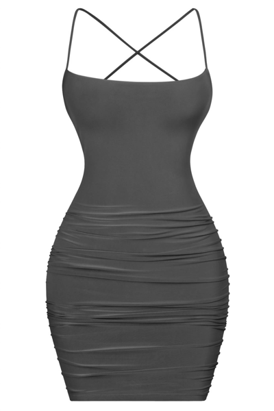 Tresser Bodycon Mini Dress In Black