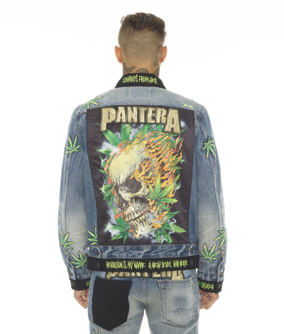 Cult Of Individuality-men Type Iv Denim Jacket With Double Cuff And Waistband Pantera In Pantera In Blue