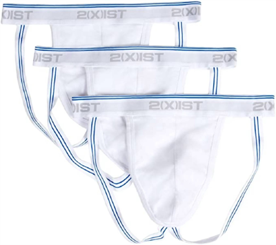 2(x)ist Men's 3-pack Stretch Core Jockstraps In White