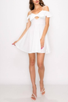 Privy Off The Shoulder Mini Dress In Ivory In Multi