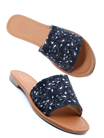 Everglades Lulu 4 Sandals In Black Bandana In Multi