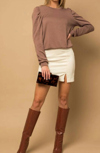 Gilli Puff Sleeve Top In Mauve In Multi