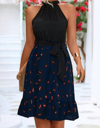 Lily Liana Leopard Skirt Halter Dress In Black Multi In Multi