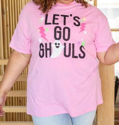 Prickly Pear Tx Let's Go Ghouls Tee In Pink
