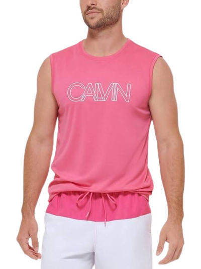 Calvin Klein Men's Rainbow Collection Sleeveless Shirt In Flambe In Multi
