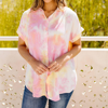 DAVI & DANI TIE & TIE DYE TOP IN SUNSET