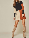 ANDREE BY UNIT COLOR BLOCK SWEATER DRESS IN MULTI