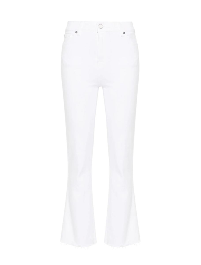 7 For All Mankind Slim Kick Bootcut-jeans Aus Faux-leder In White