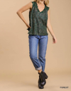 UMGEE SLEEVELESS SEQUIN TOP IN FOREST