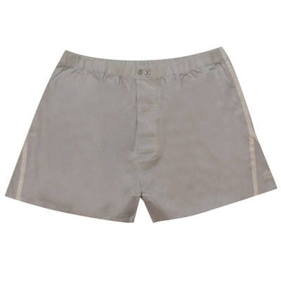 Nero Perla Men's Chambray Cotton Boxer Brief In Gray In Grey