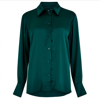 APRICOT THE EMERALD SATIN SHIRT IN GREEN