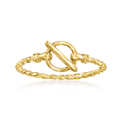 Rs Pure By Ross-simons 14kt Yellow Gold Twisted Rope Toggle Ring