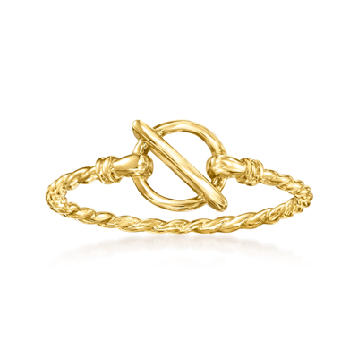RS PURE BY ROSS-SIMONS 14KT YELLOW GOLD TWISTED ROPE TOGGLE RING