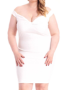 Symphony Off The Shoulder Mini Dress In White/silver In Multi