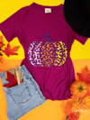 Southern Grace Pumpkin Leopard Top In Maroon In Multi
