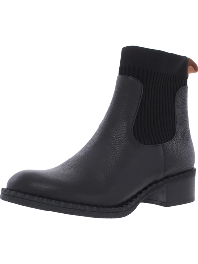 Gentle Souls By Kenneth Cole Best Womens Mixed Media Pebbled Chelsea Boots In Black