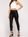 SHE + SKY FAUX LEATHER PANTS IN BLACK