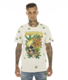 CULT OF INDIVIDUALITY-MEN T-SHIRT SHORT SLEEVE CREW NECK TEE "PANTERA 420" IN CREAM