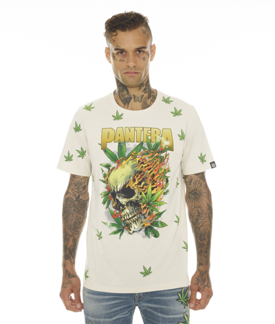 Cult Of Individuality-men T-shirt Short Sleeve Crew Neck Tee "pantera 420" In Cream In Beige