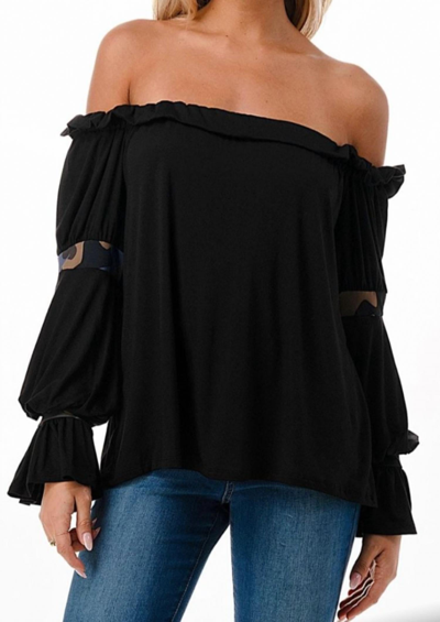 Vava Astrid Off The Shoulder Top In Black