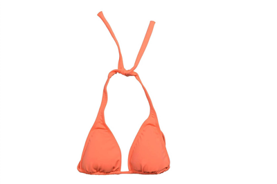 Pq Swim Women's Halter Tie Strap Triangle Cup Bikini Top In Tangarine In Multi