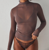 Free People On The Dot Layering Mesh Turtleneck In Multi