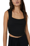 Free People Free-est Daphne Two Piece Crop Top & Skirt In Black
