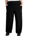 BAR III TRENDY PLUS SIZE KNIT CARGO TROUSERS, CREATED FOR MACY'S