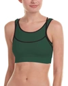 Phat Buddha Women Layered Sports Bra In Green In Green