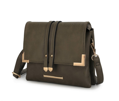 Mkf Collection Valeska Multi Compartment Crossbody In Olive In Green