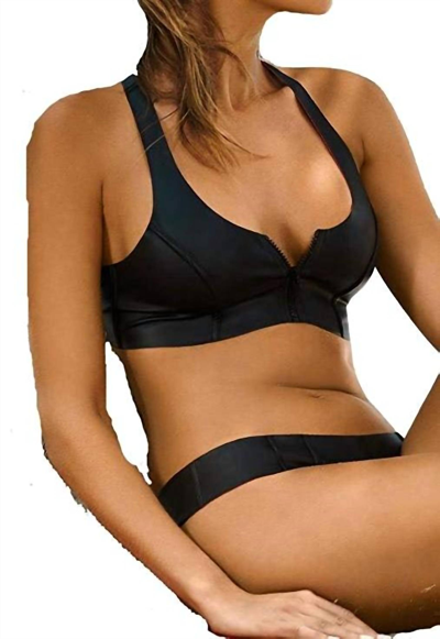 Pq Swim Women's Neo Reversible Hipster Teeny Bottom Swimsuit In Black