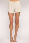 Fate Linen Short In Cream In White