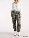Umgee Camouflage Straight Leg Plus Pant In Grey
