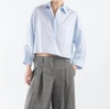 Twp Next Ex Crop Button-up Shirt In Blue