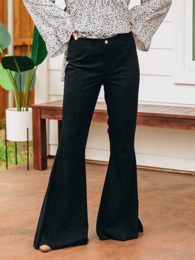 Southern Grace In The Dark Of Night Flare Pants In Black