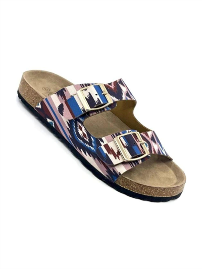 Everglades Boho 1 Sandal In Aztec Blue In Multi