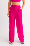 Le Lis Wide Leg Pants In Hot Pink In Pink